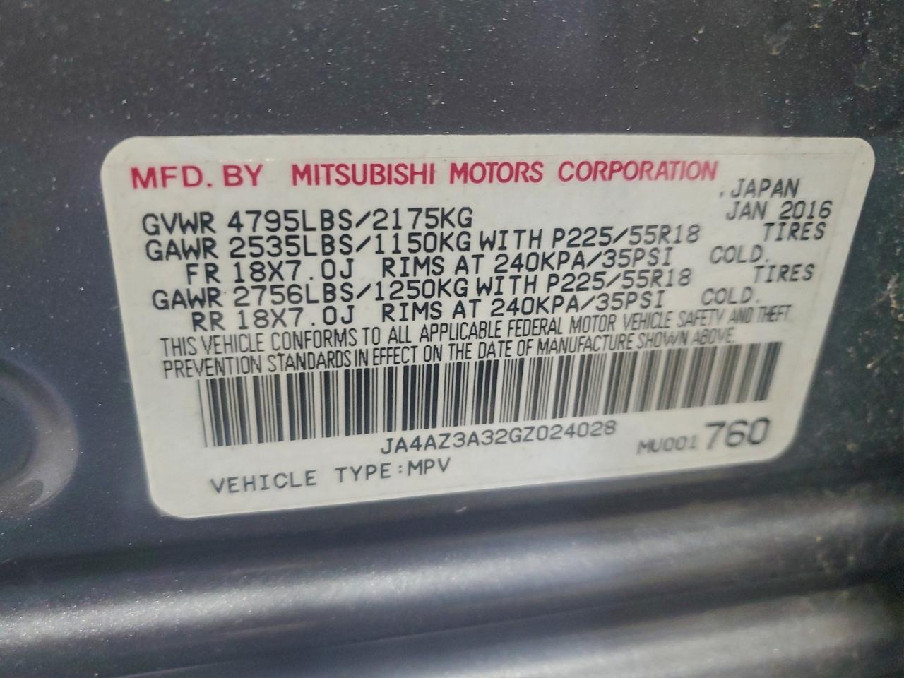 2016 MITSUBISHI outlander
