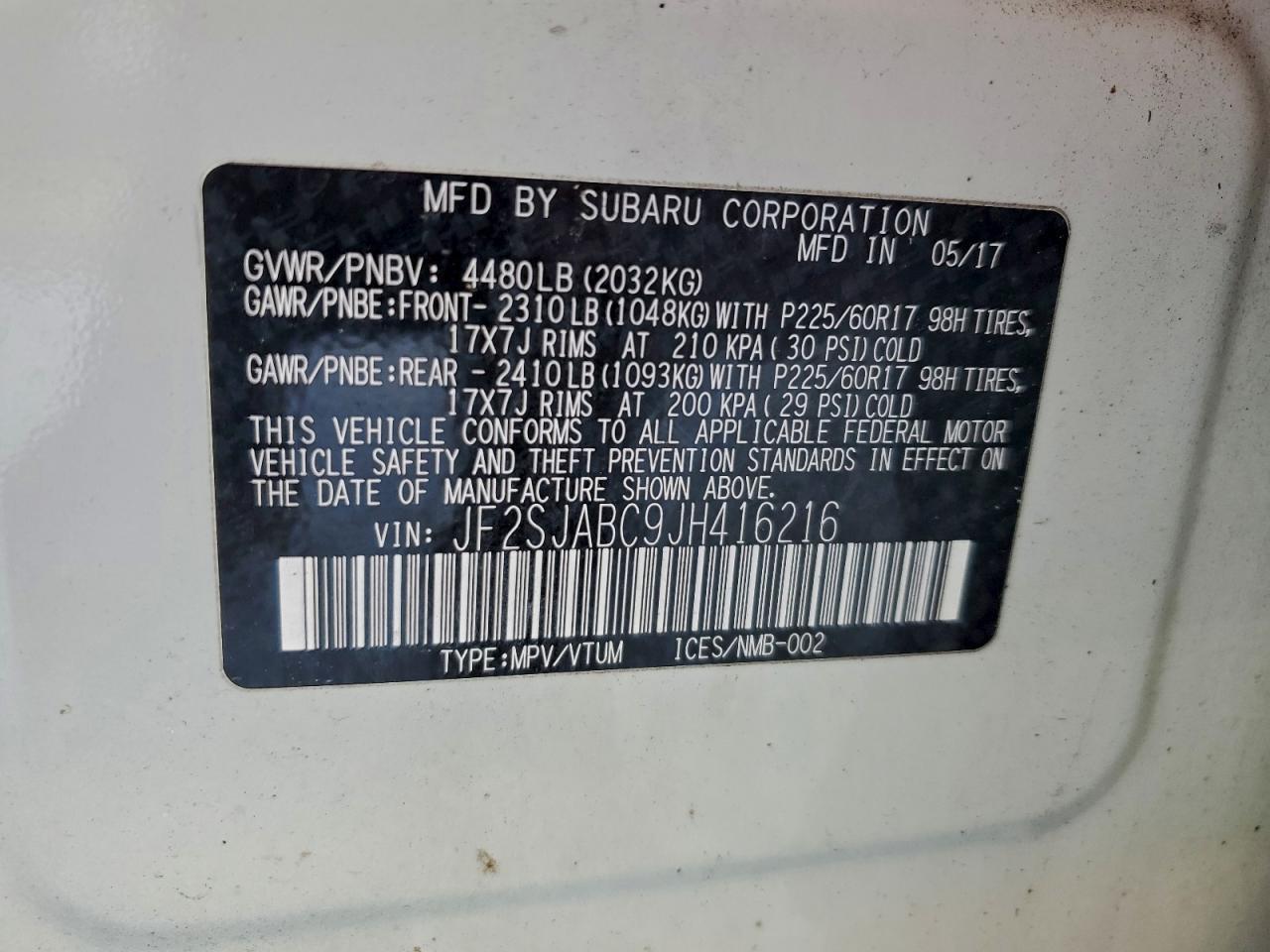 2018 SUBARU FORESTER