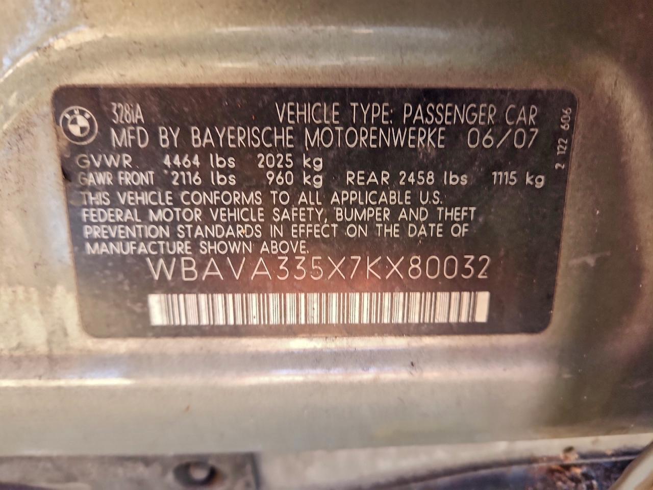 2007 BMW 3 SERIES