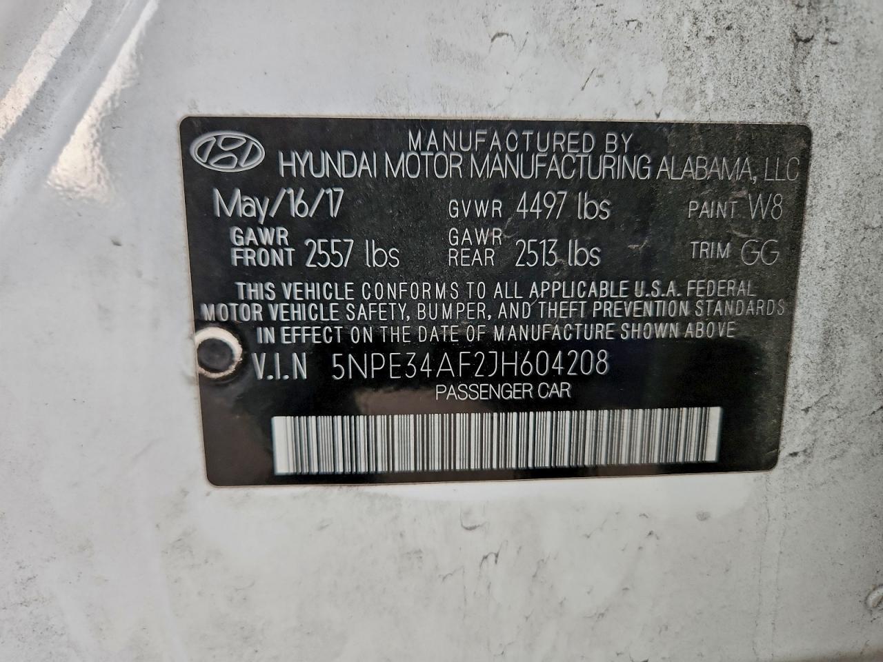 2018 HYUNDAI SONATA