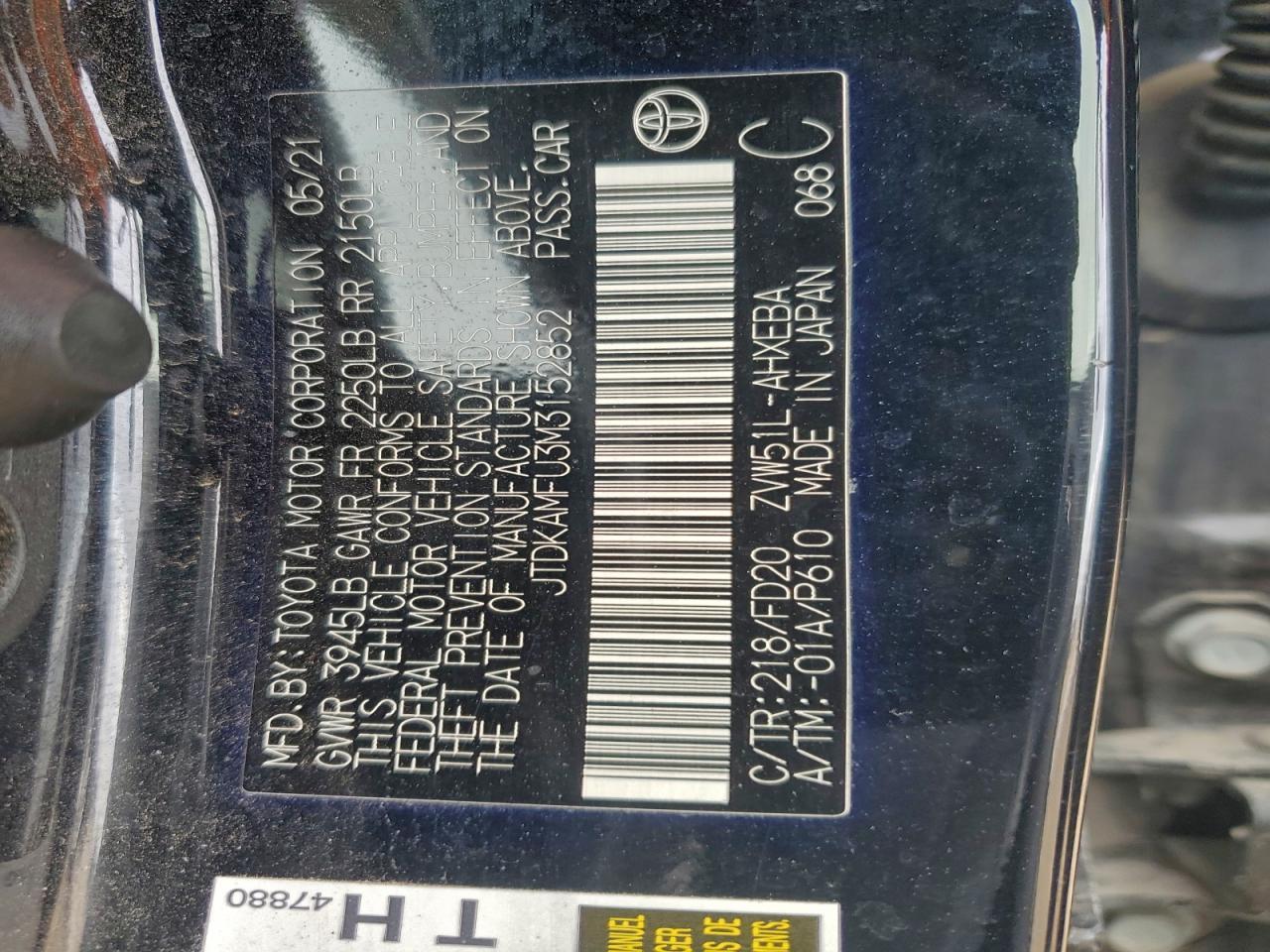 2021 TOYOTA PRIUS