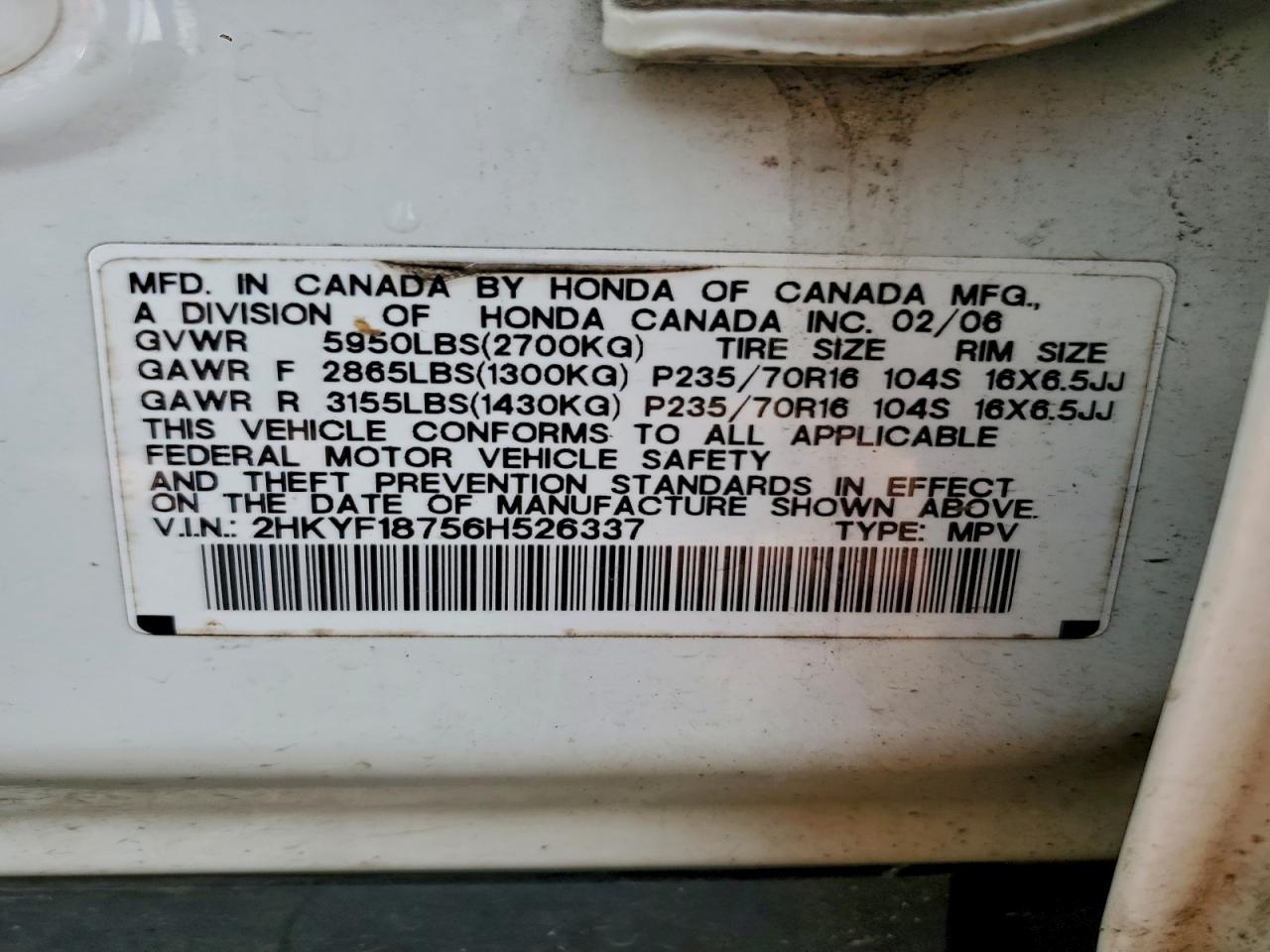 2006 HONDA PILOT