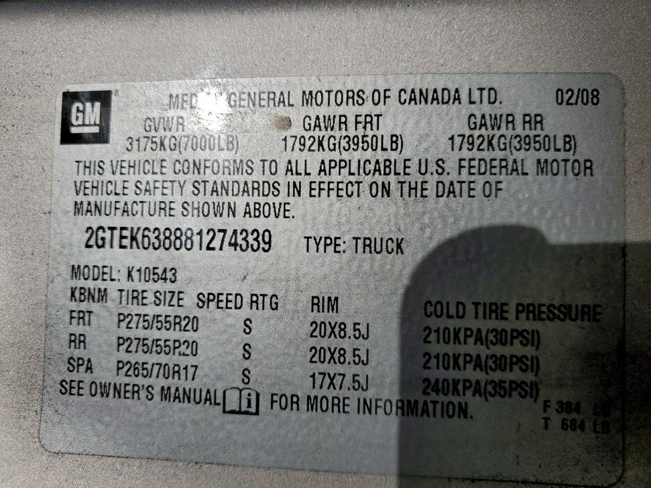 2008 GMC SIERRA 1500