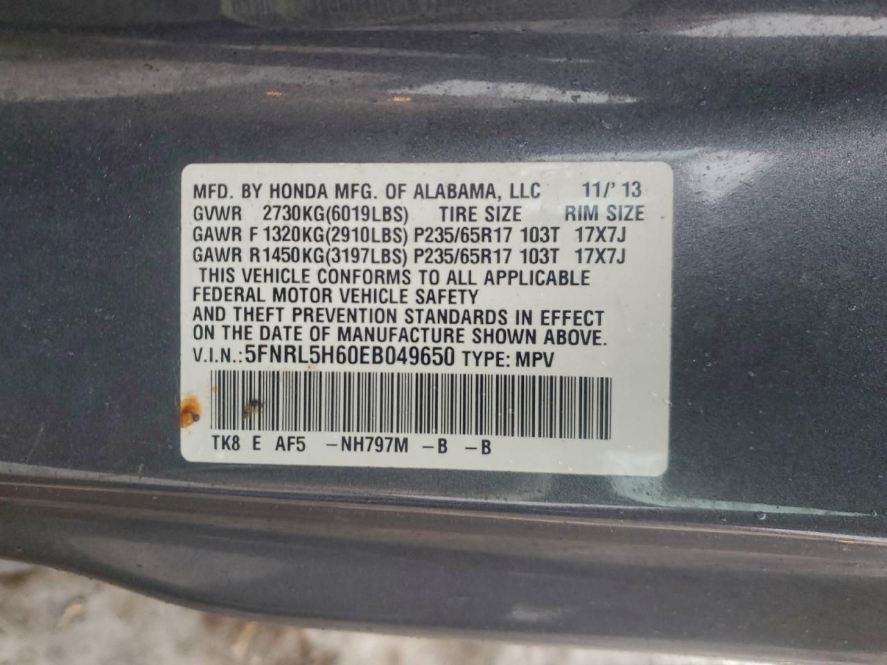 2014 HONDA ODYSSEY