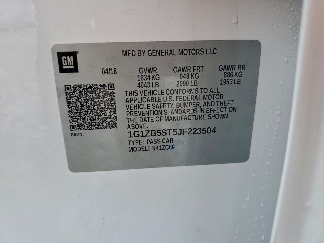 2018 CHEVROLET MALIBU