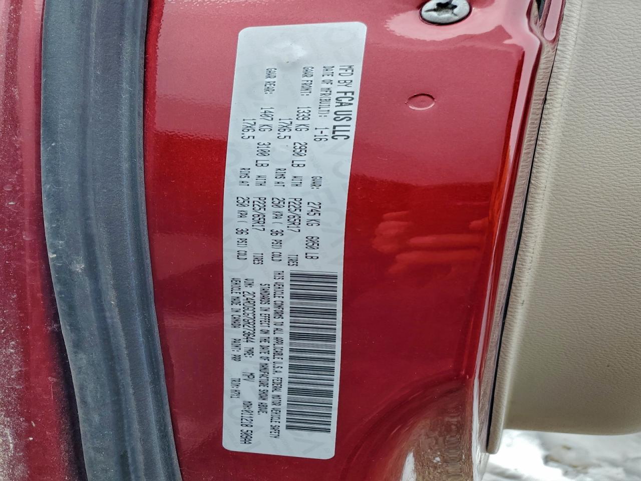2016 DODGE GRAND CARAVAN