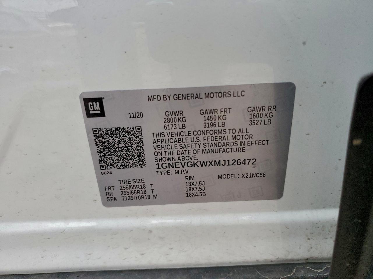 2021 CHEVROLET TRAVERSE