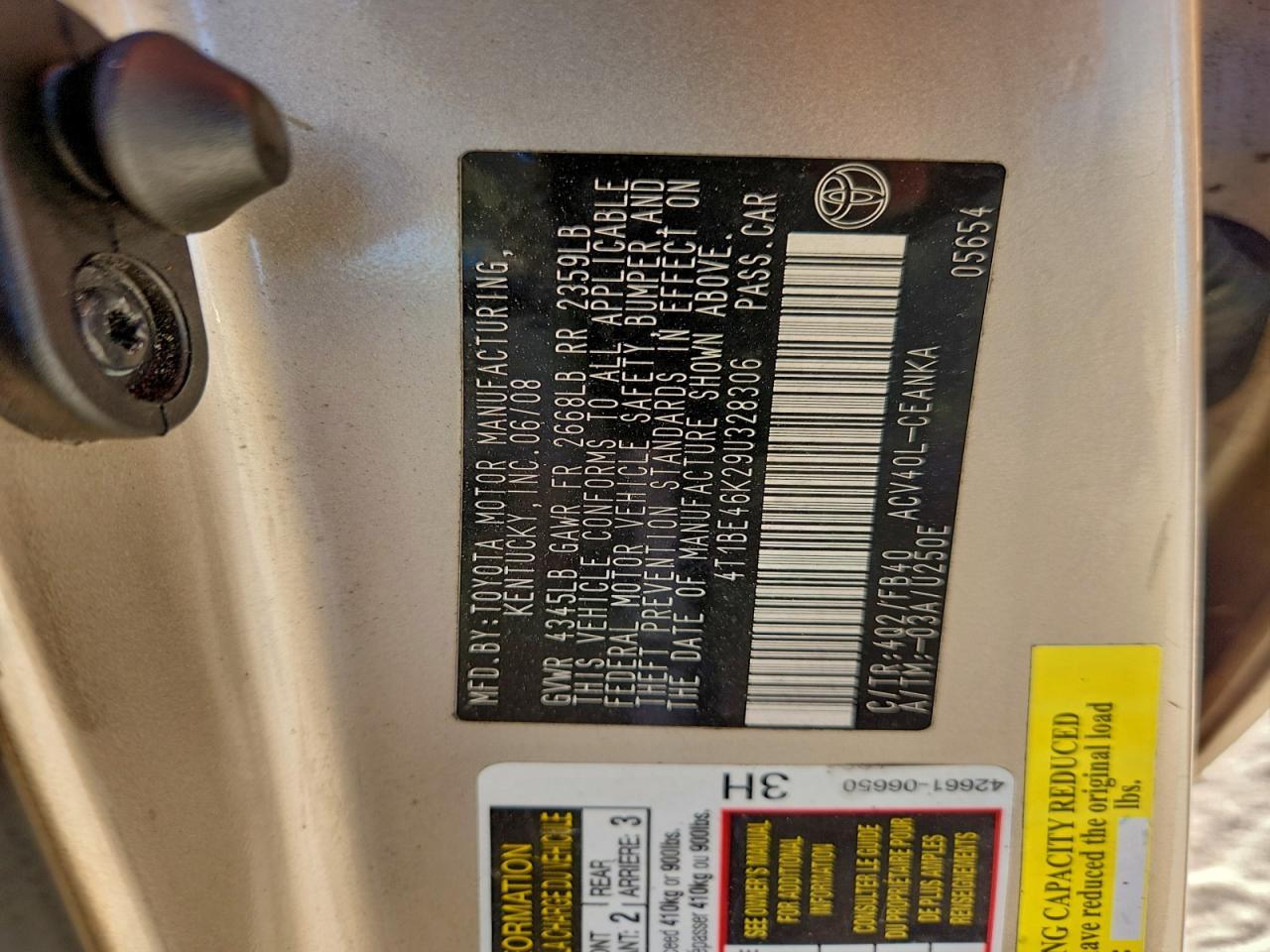 2009 TOYOTA CAMRY