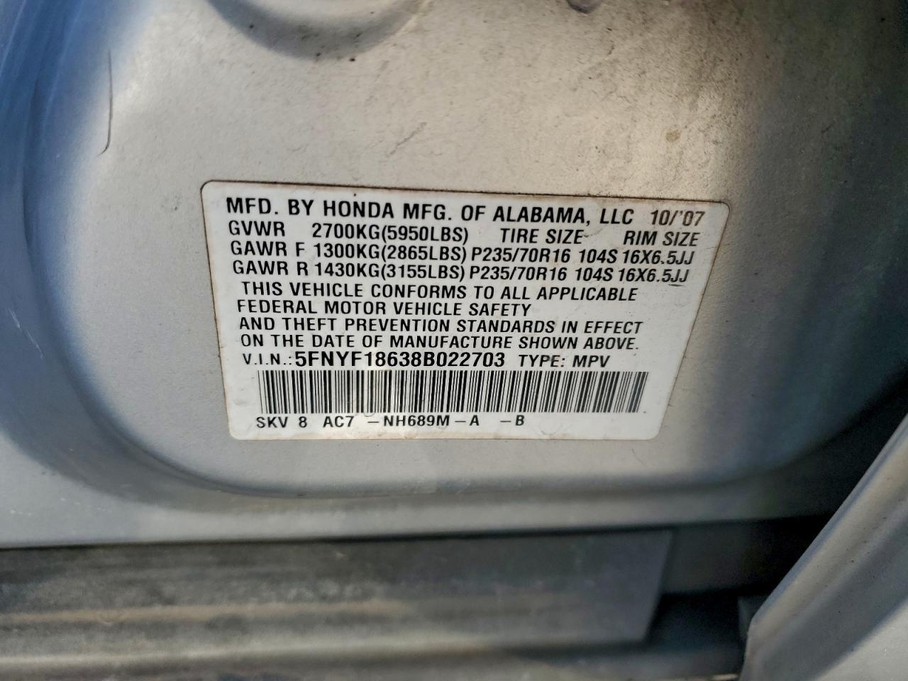 2008 HONDA PILOT