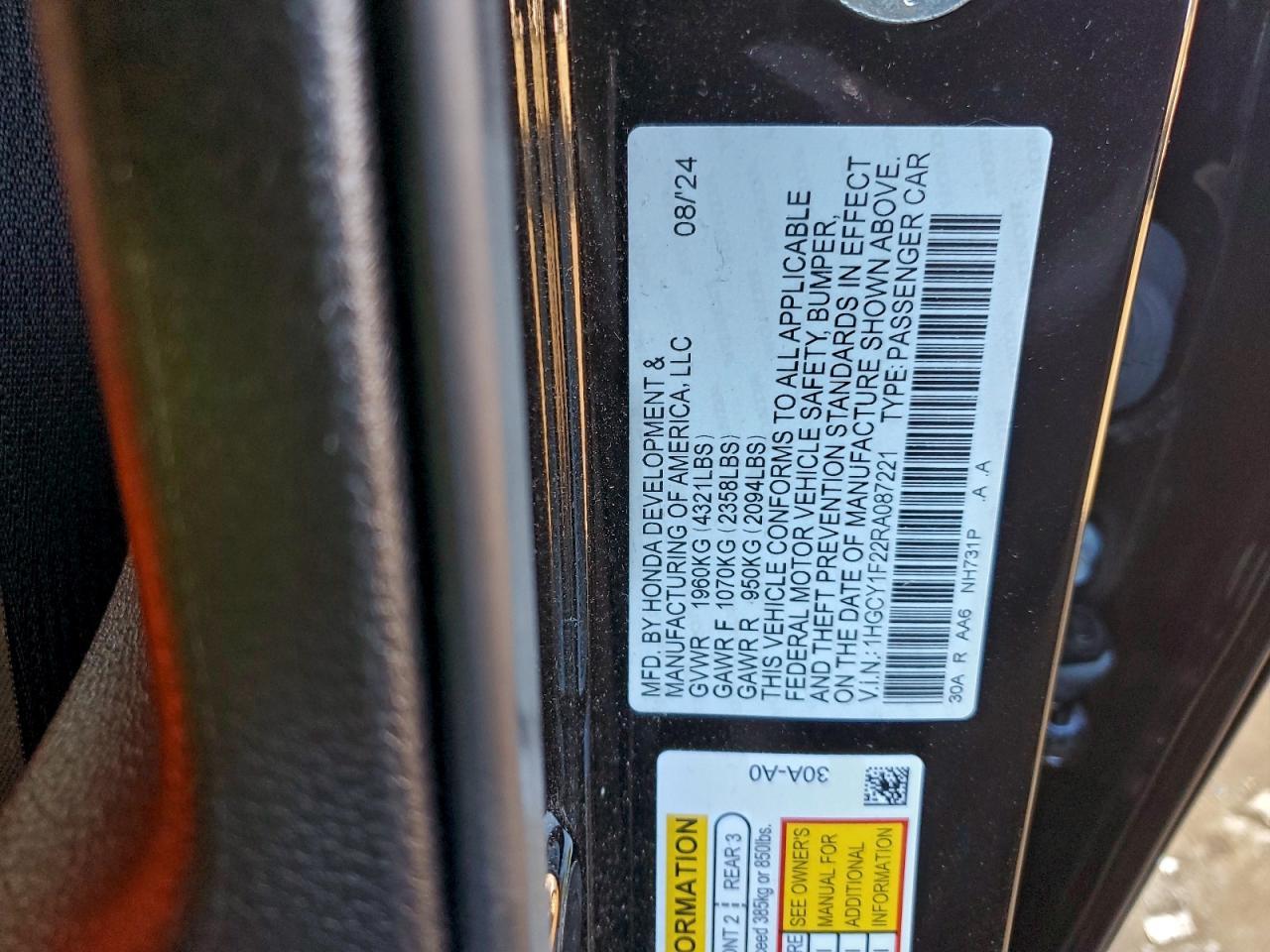 2024 HONDA ACCORD