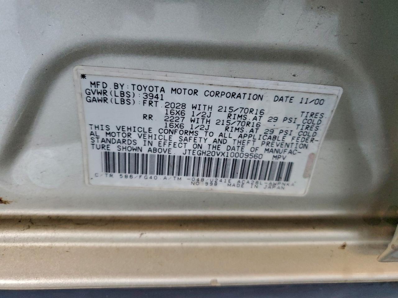 2001 TOYOTA RAV4
