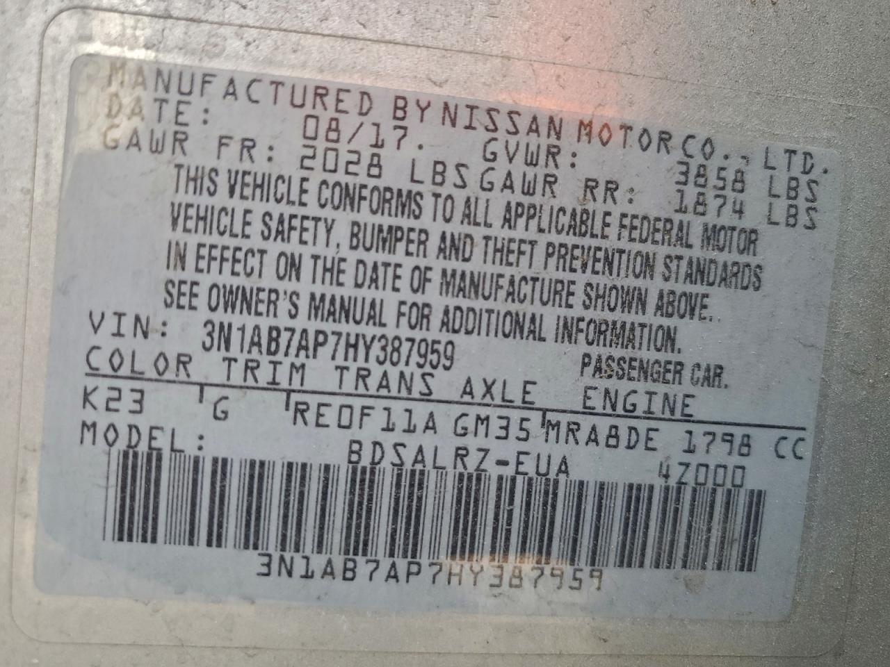 2017 NISSAN SENTRA
