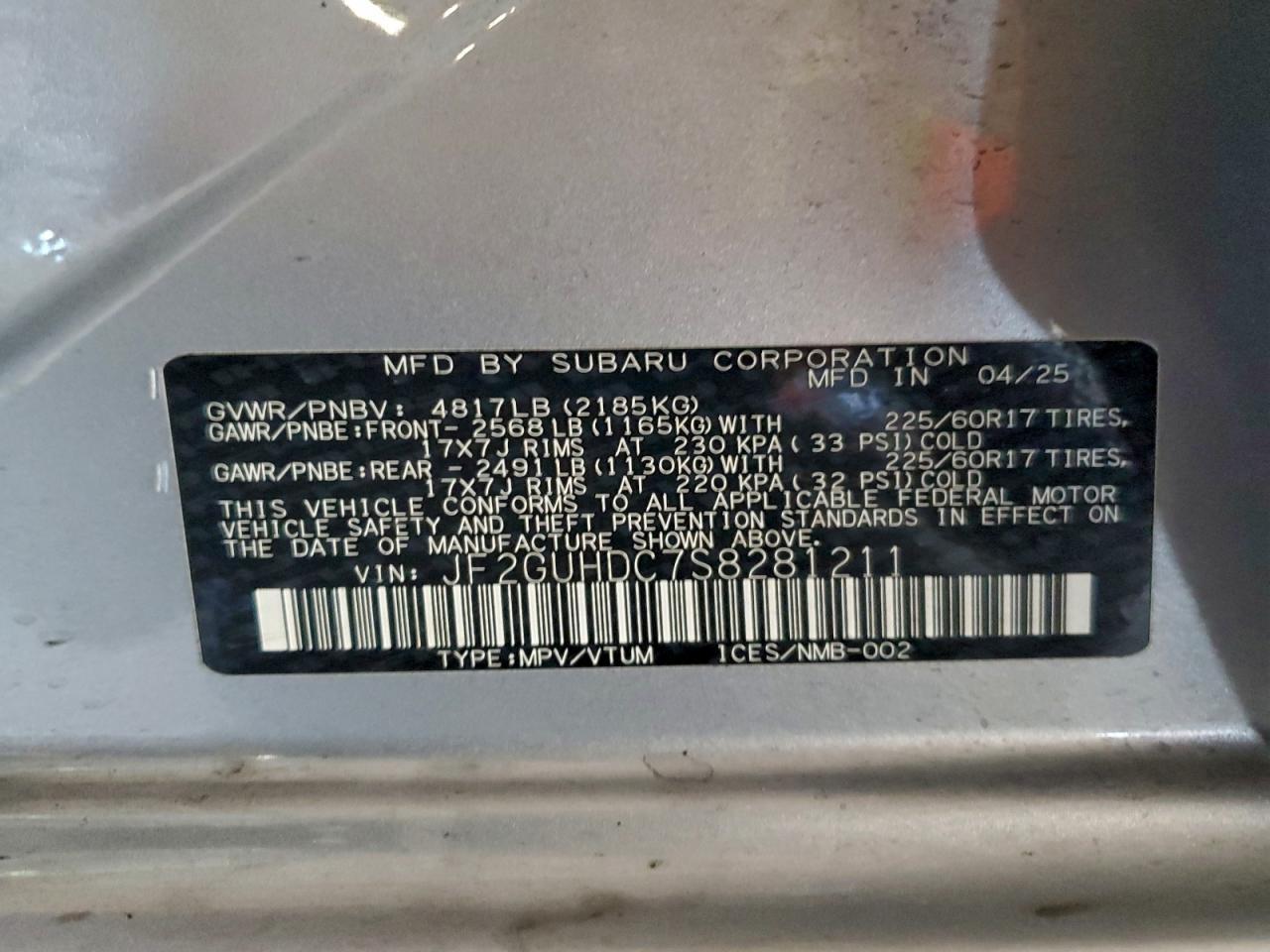2025 SUBARU Crosstrek