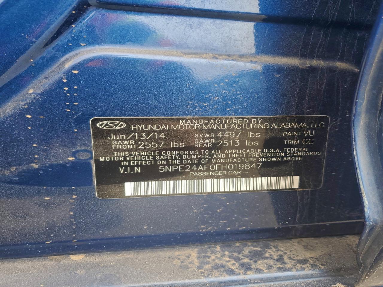 2015 HYUNDAI SONATA