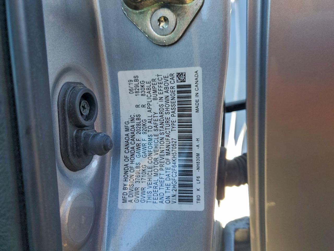 2019 HONDA CIVIC