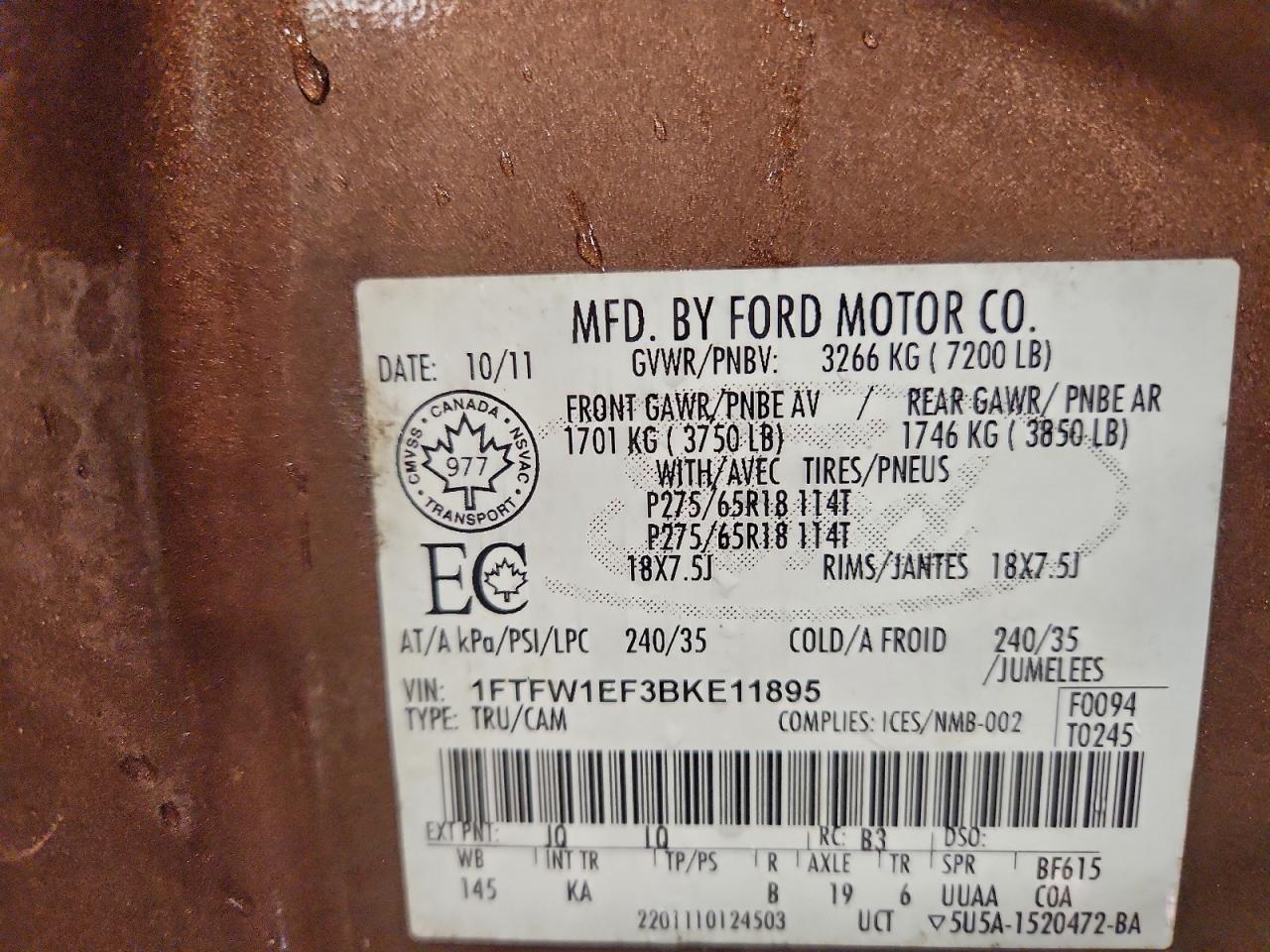 2011 FORD F-150