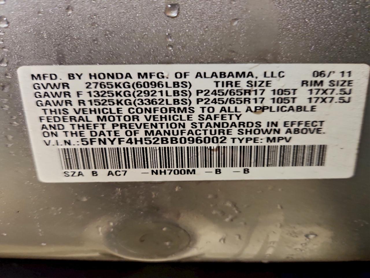 2011 HONDA PILOT