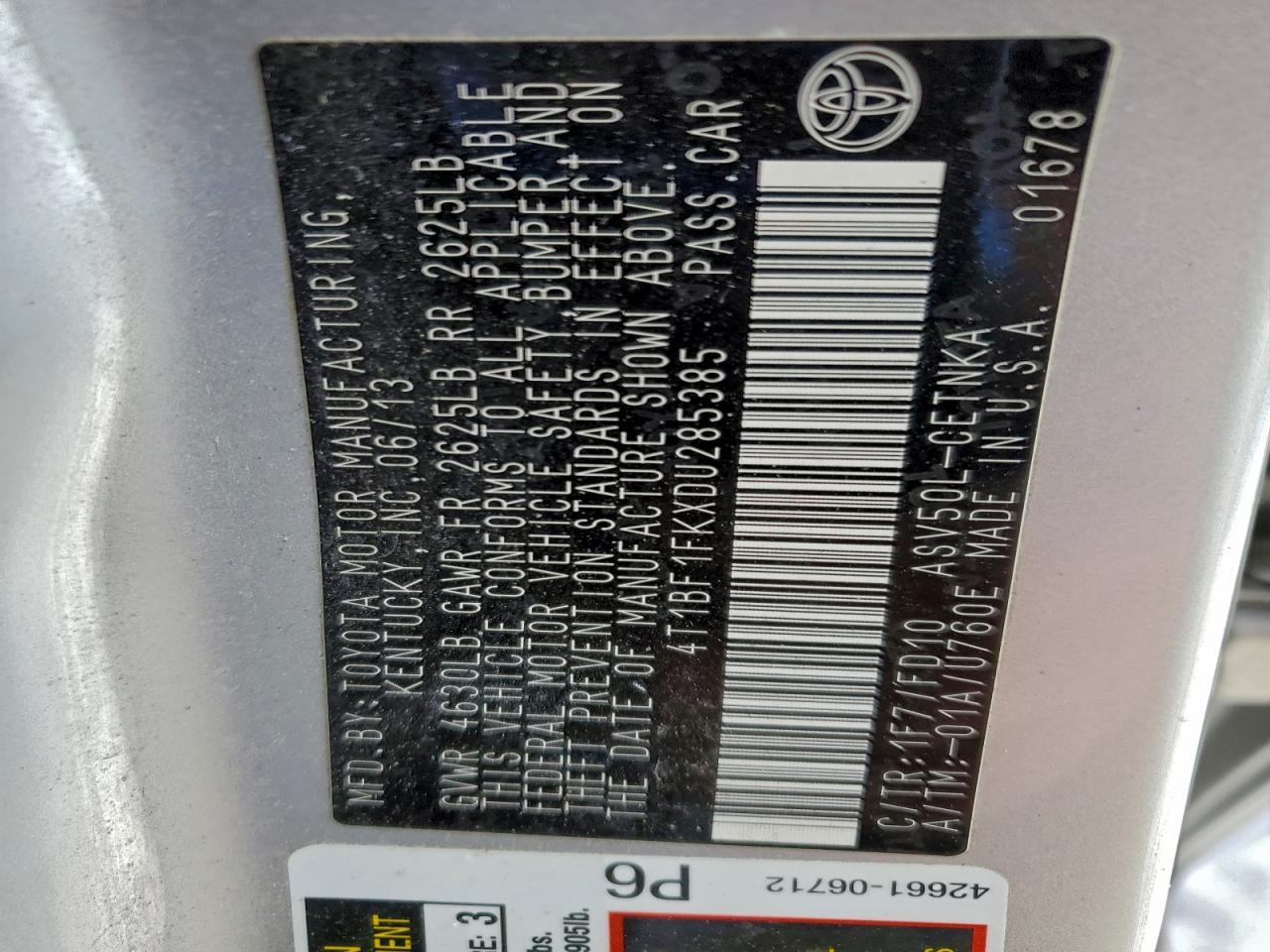 2013 TOYOTA CAMRY