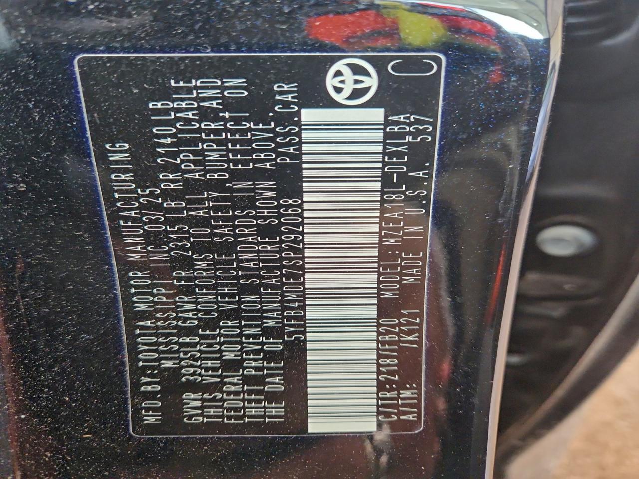 2025 TOYOTA COROLLA