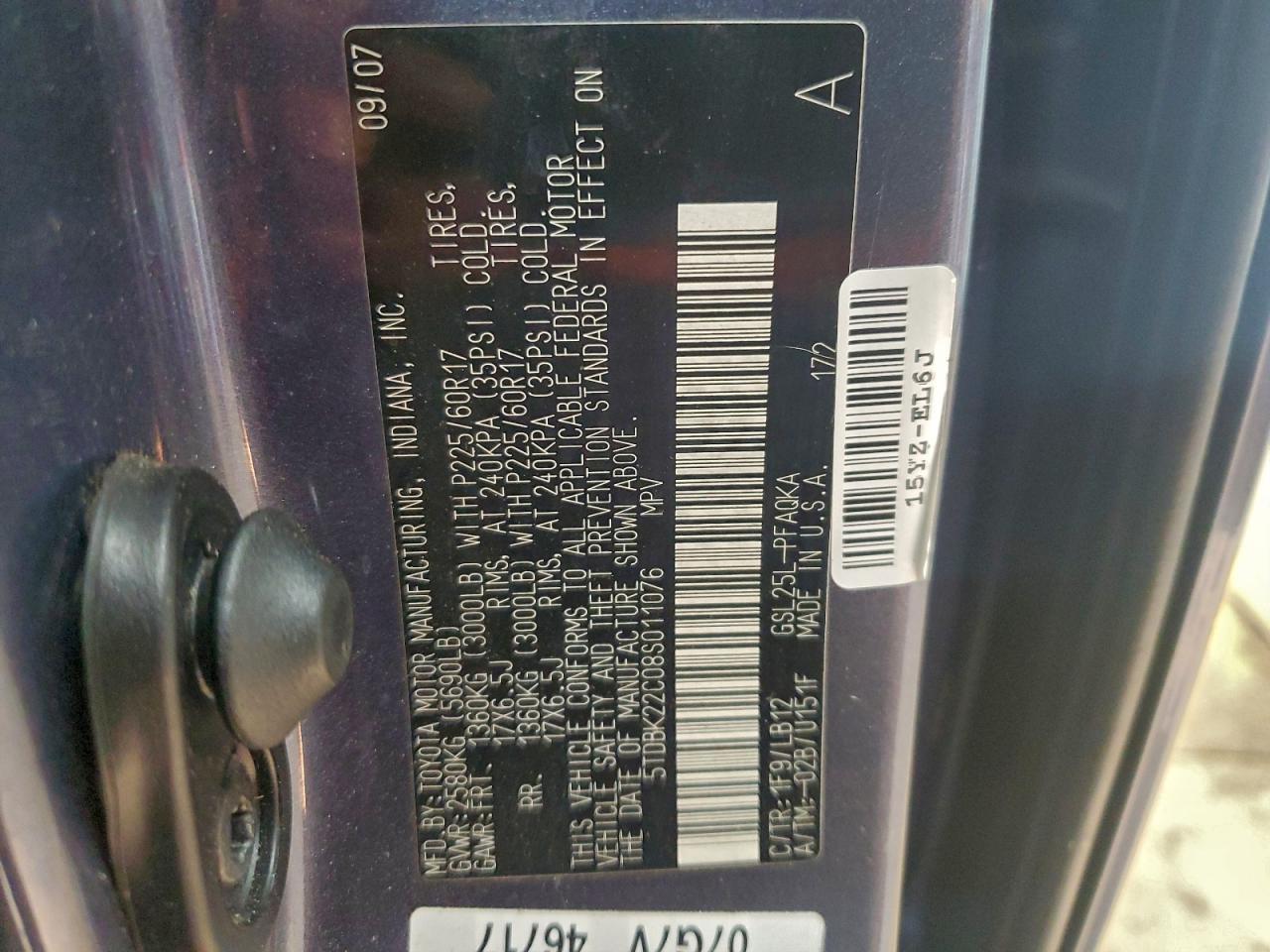 2008 TOYOTA SIENNA