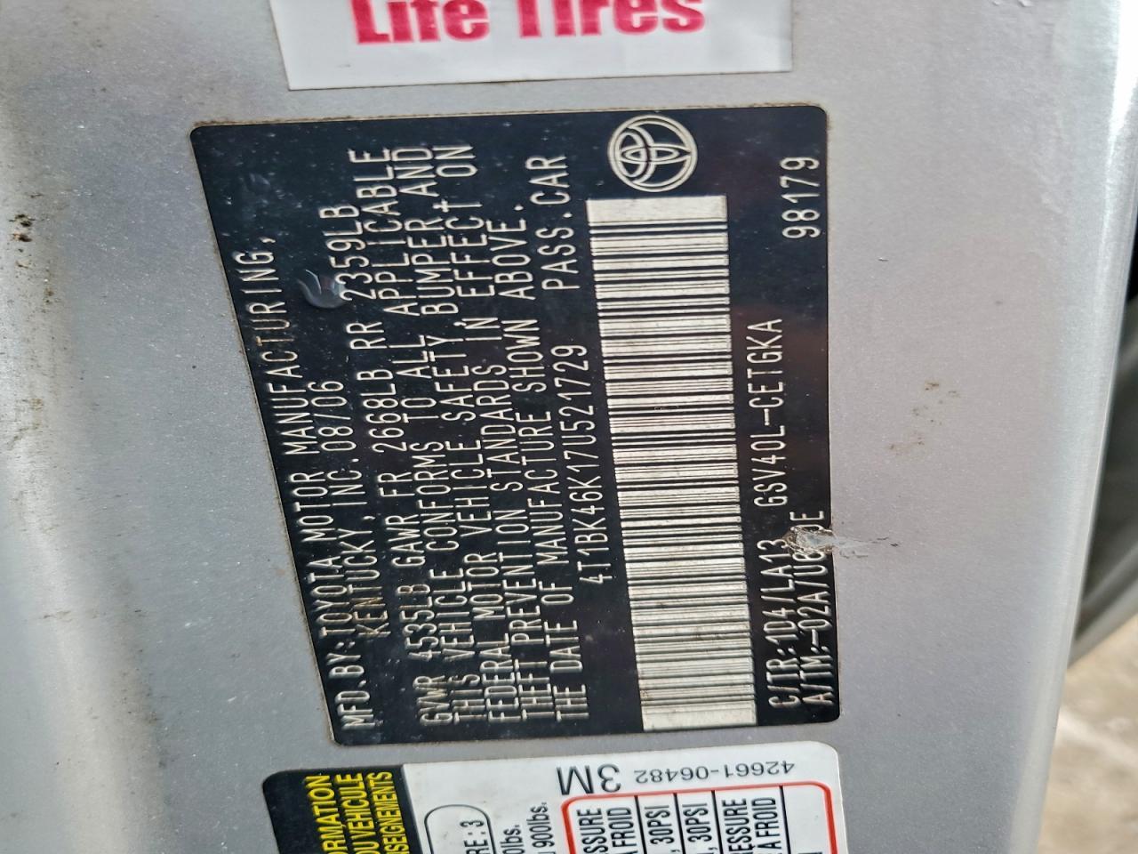2007 TOYOTA CAMRY