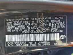 2012 TOYOTA YARIS