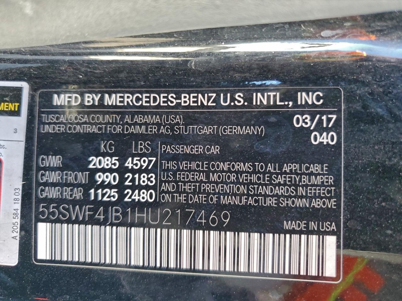 2017 MERCEDES-BENZ C-CLASS