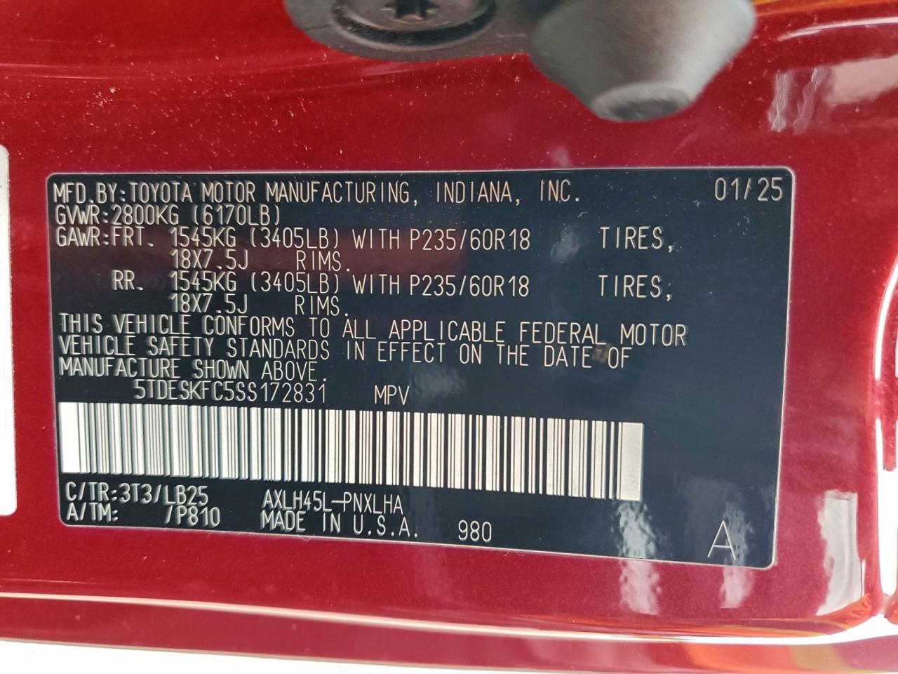 2025 TOYOTA SIENNA