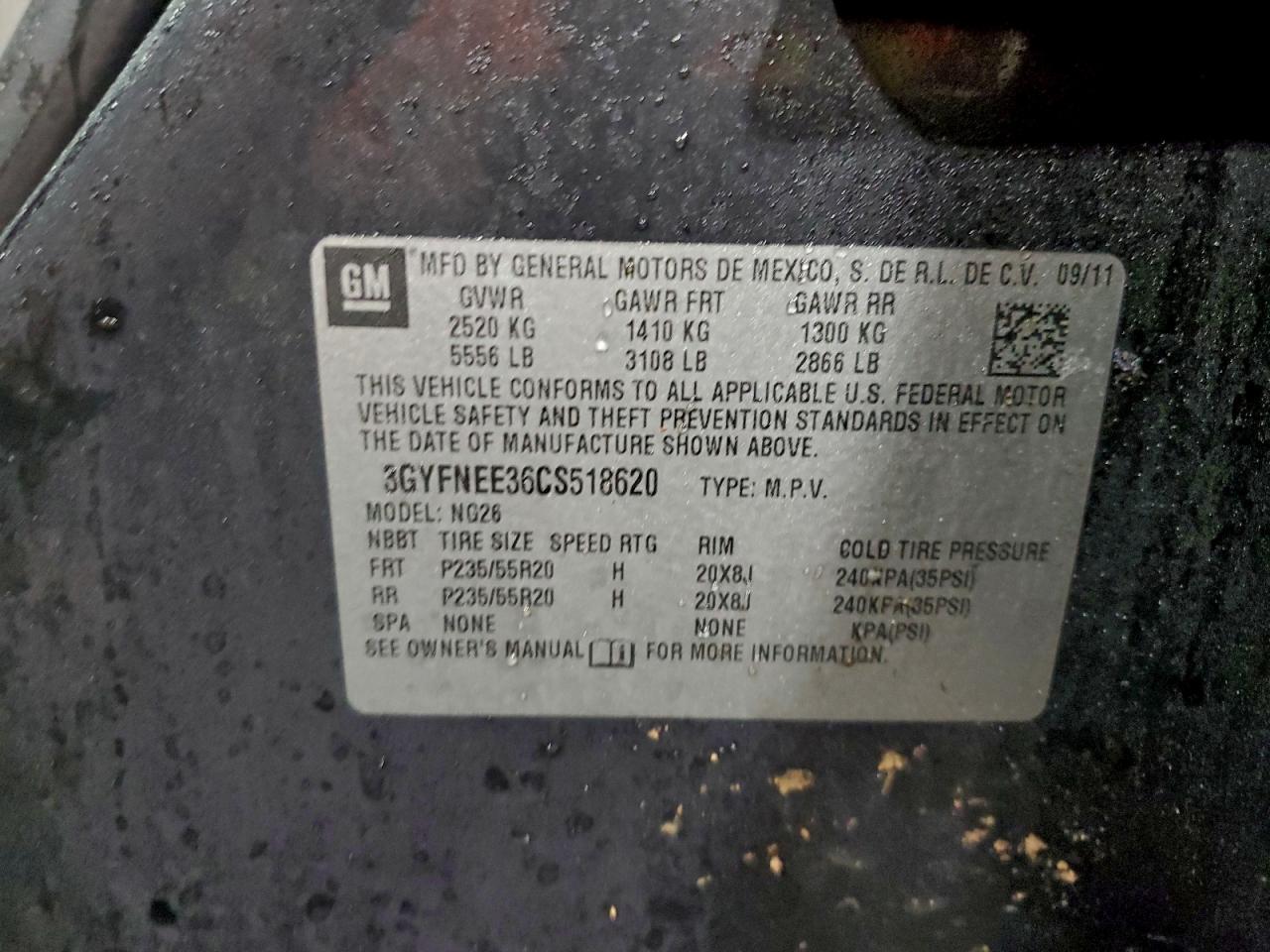 2012 CADILLAC SRX