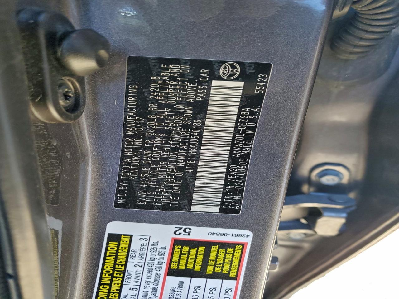 2018 TOYOTA CAMRY