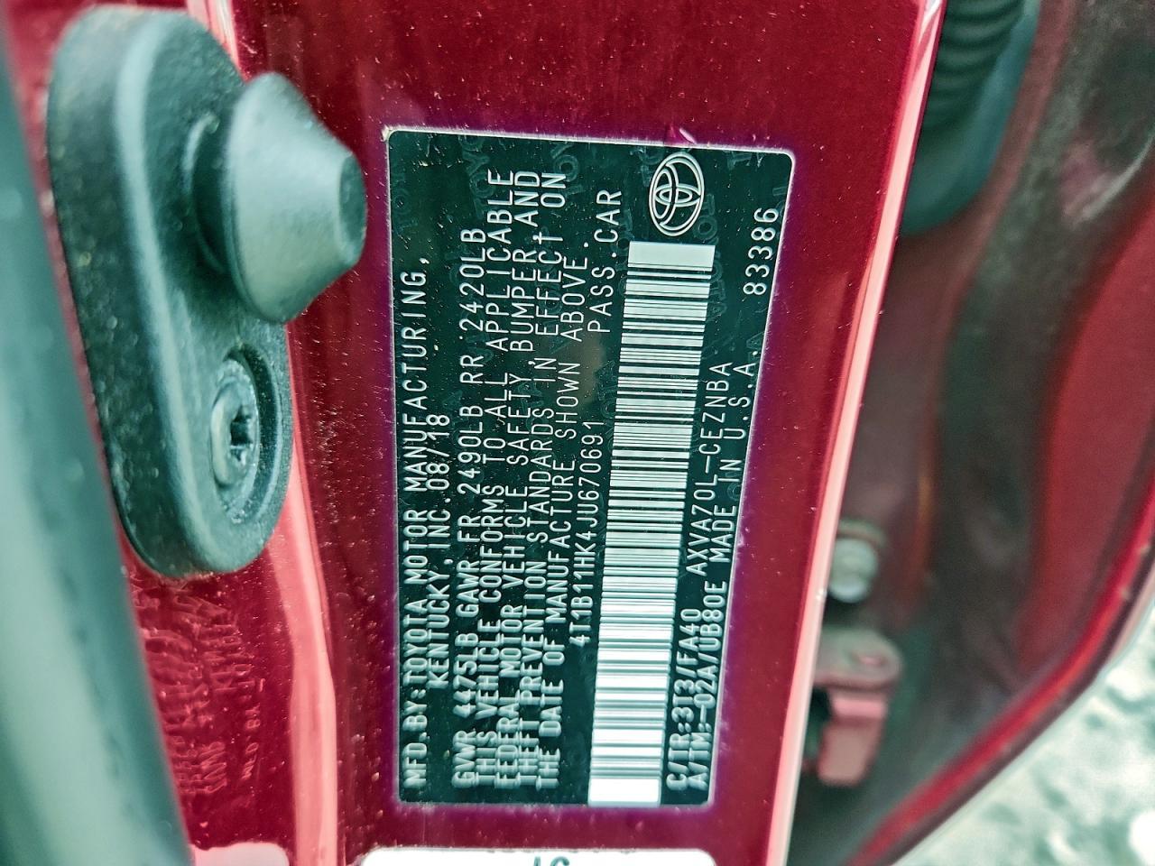 2018 TOYOTA CAMRY