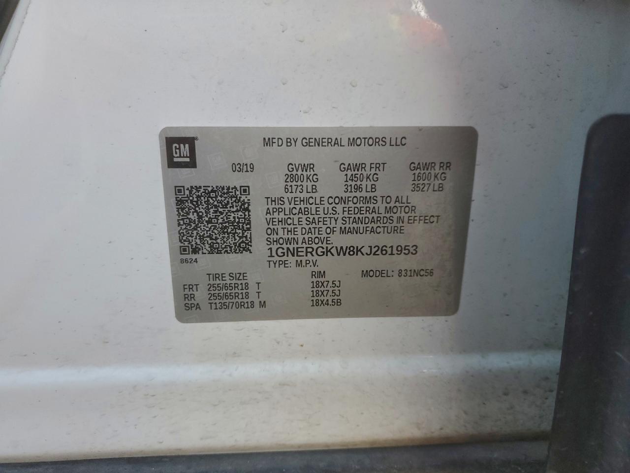2019 CHEVROLET TRAVERSE