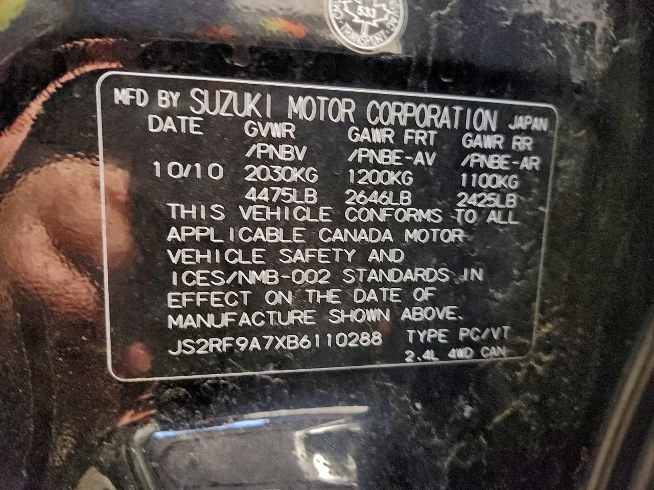 2011 SUZUKI Kizashi