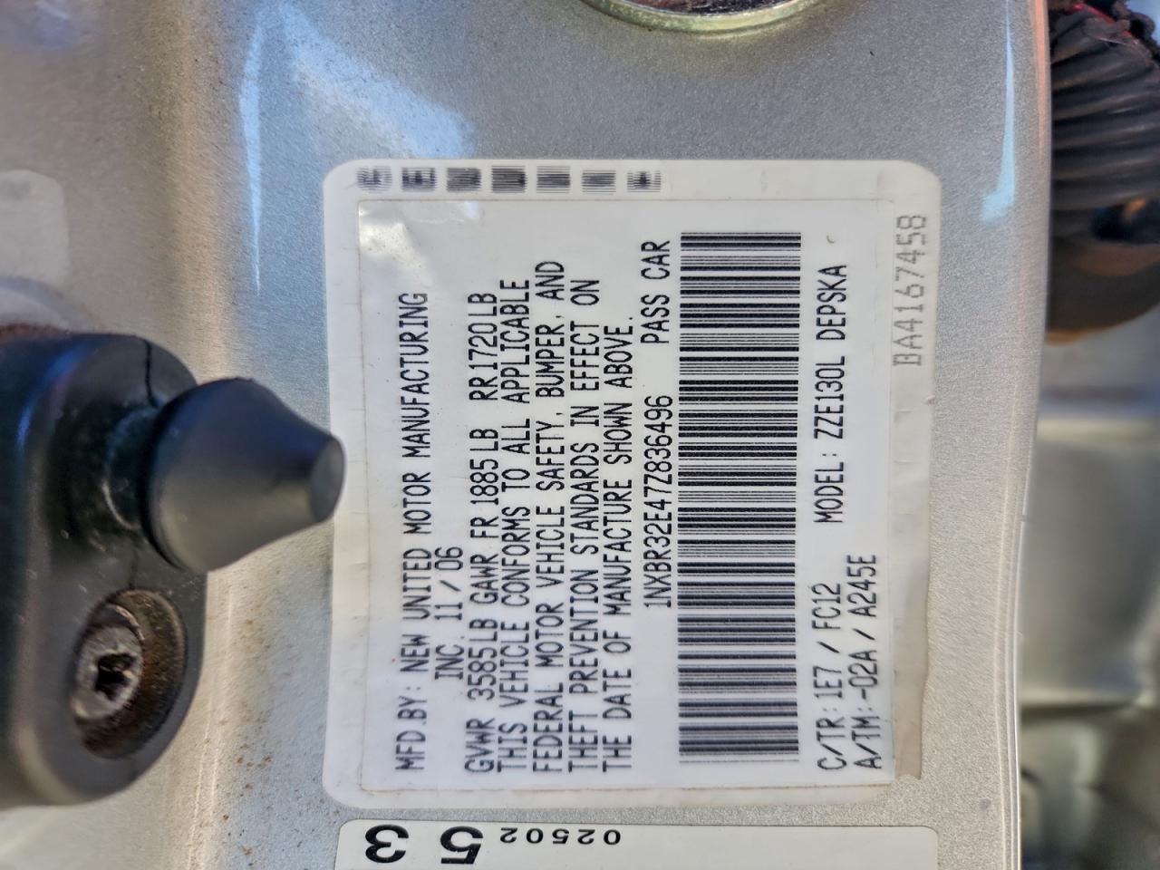 2007 TOYOTA COROLLA