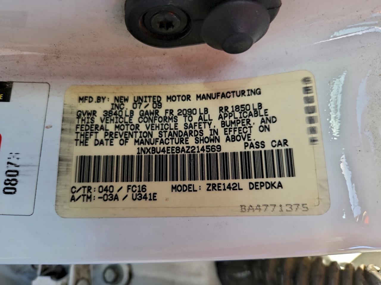 2010 TOYOTA COROLLA