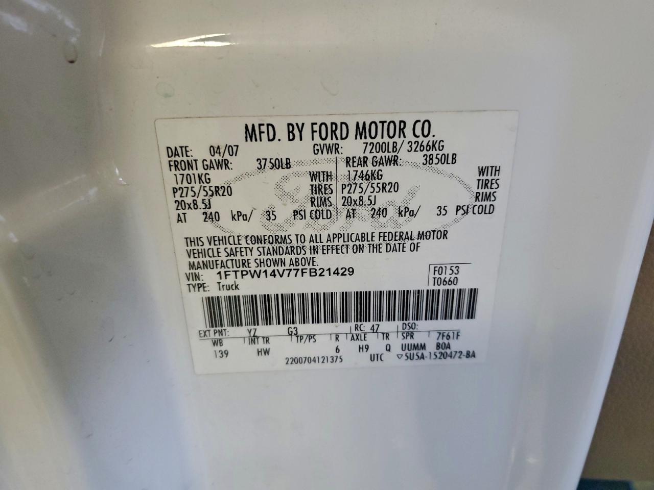 2007 FORD F-150