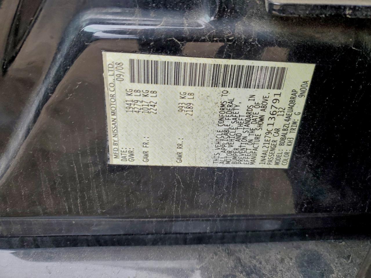 2009 NISSAN ALTIMA