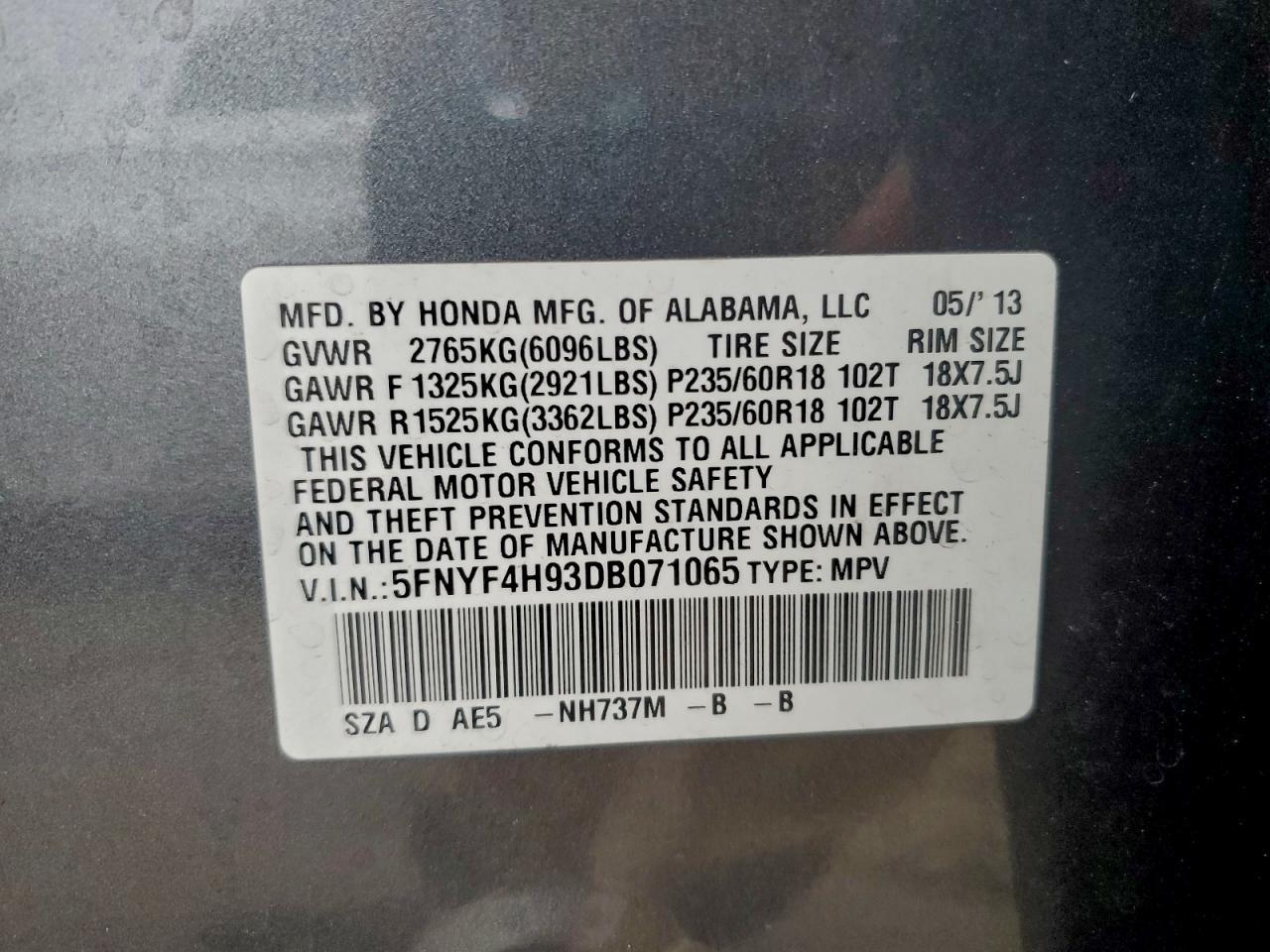 2013 HONDA PILOT