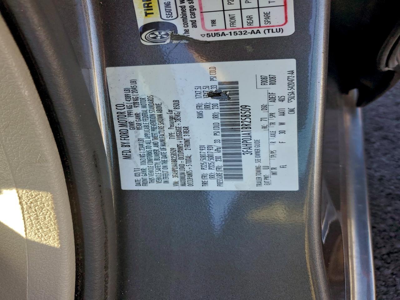 2011 FORD FUSION