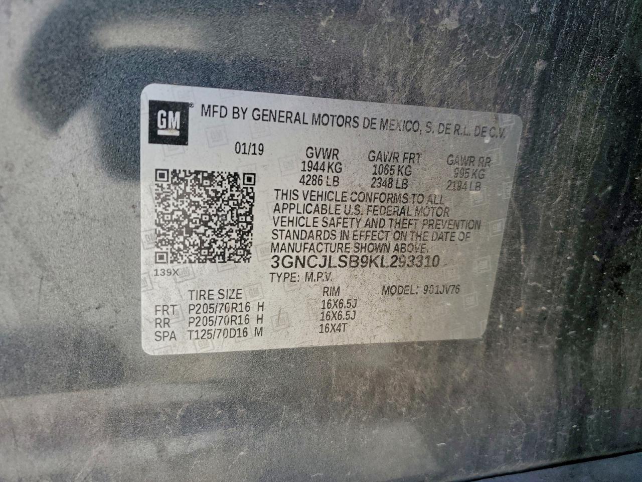 2019 CHEVROLET TRAX