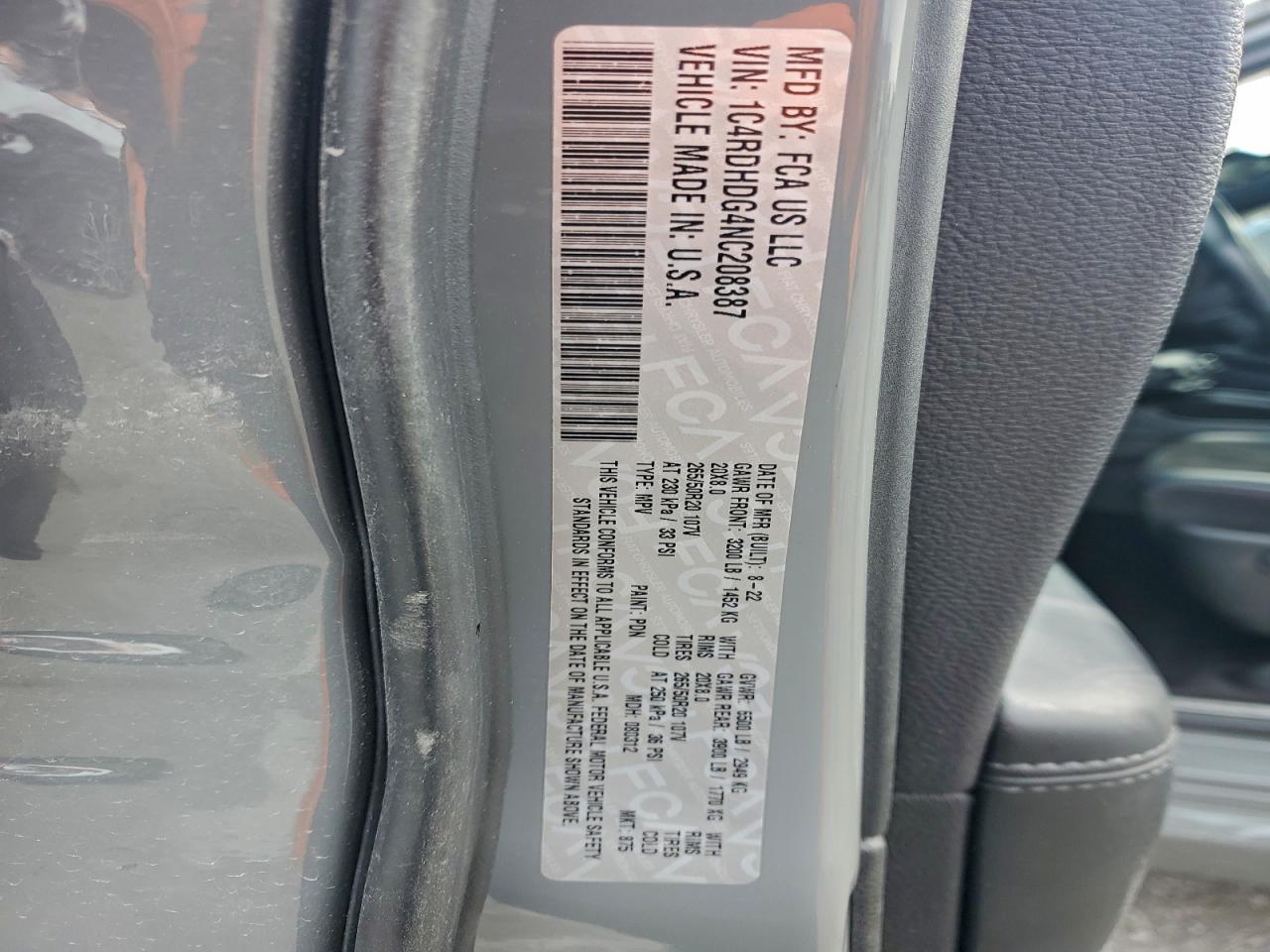 2022 DODGE DURANGO