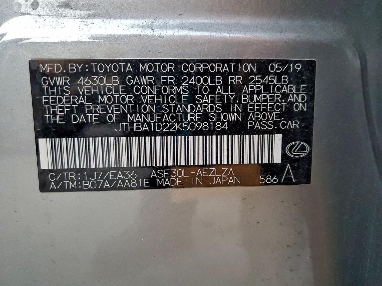 2019 LEXUS IS 300