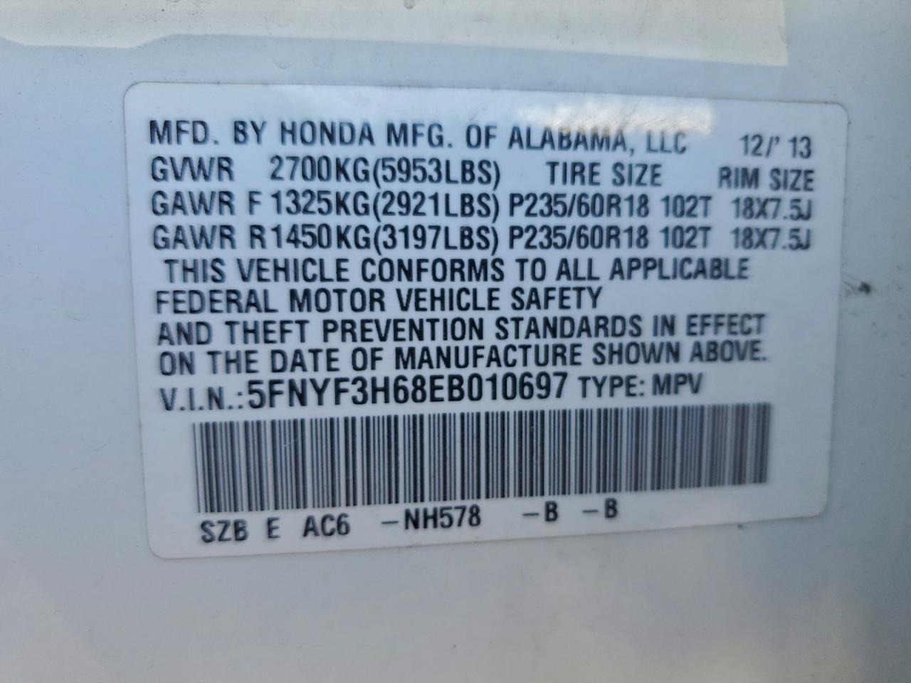 2014 HONDA PILOT