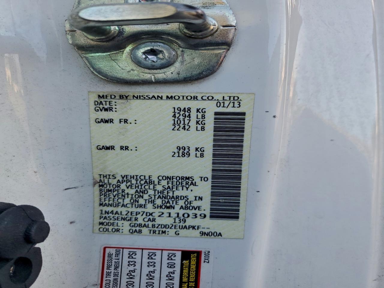 2013 NISSAN ALTIMA