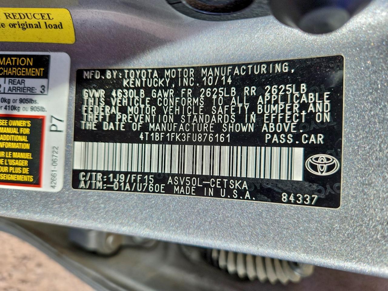 2015 TOYOTA CAMRY