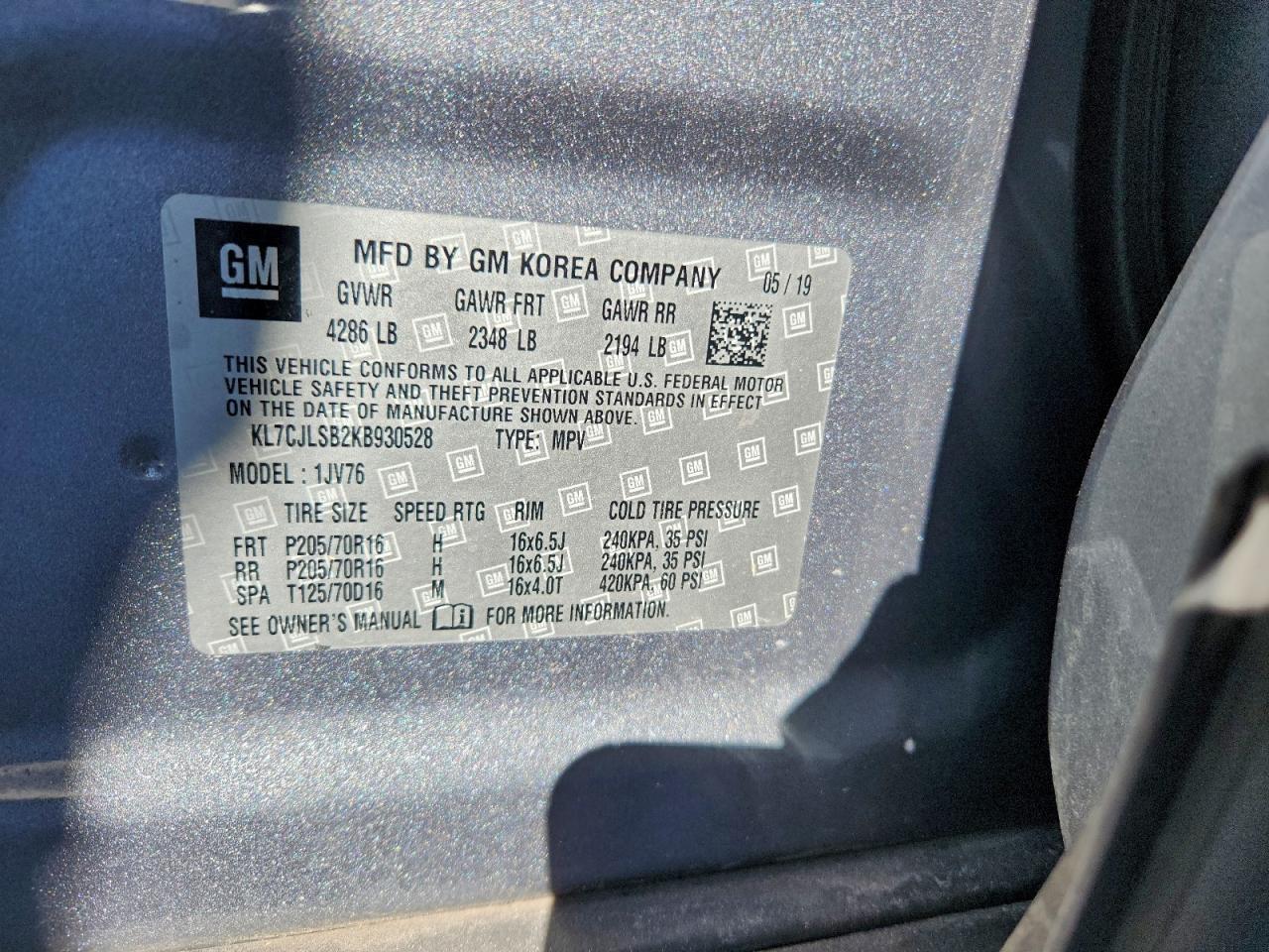 2019 CHEVROLET TRAX