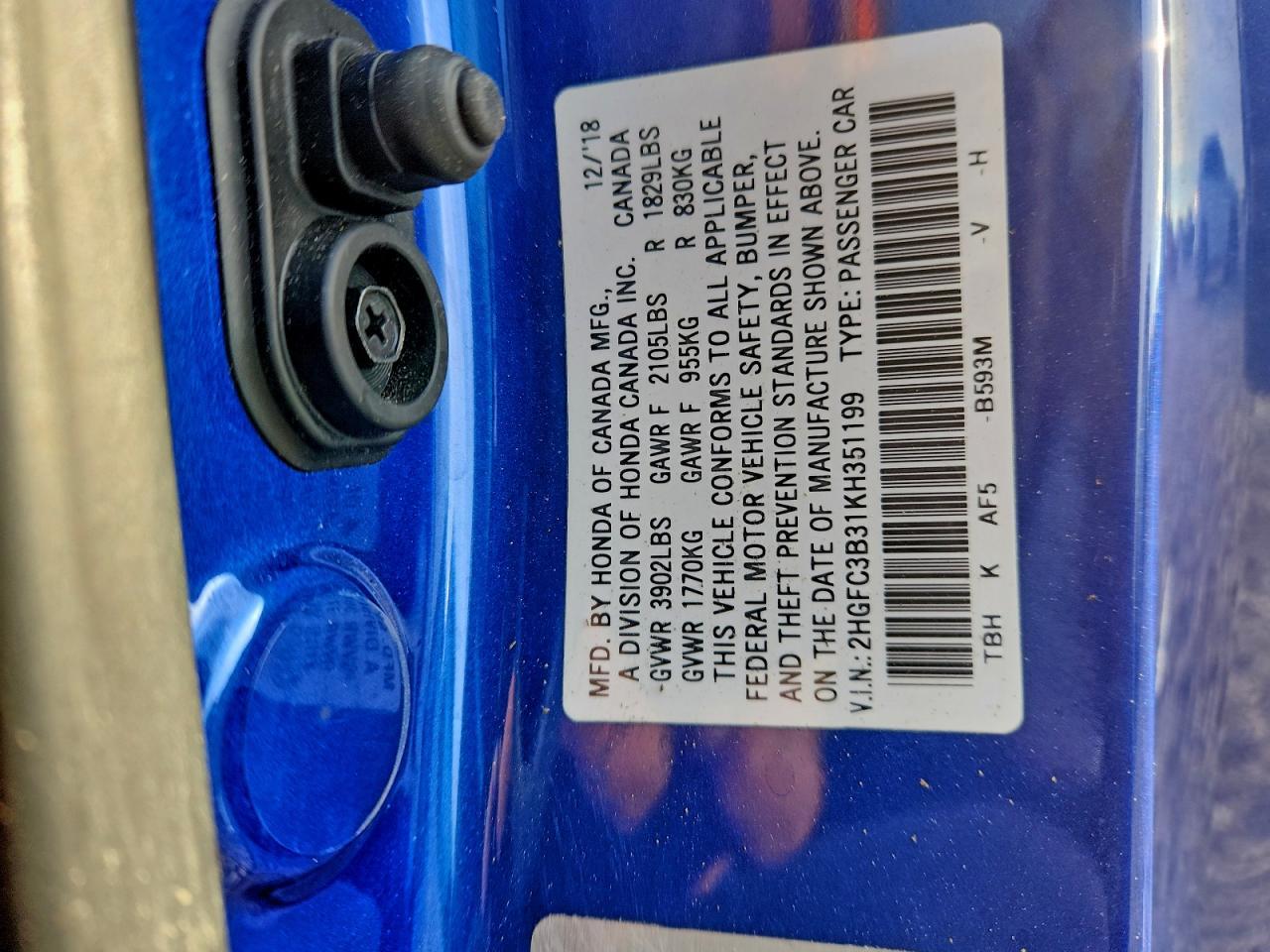 2019 HONDA CIVIC