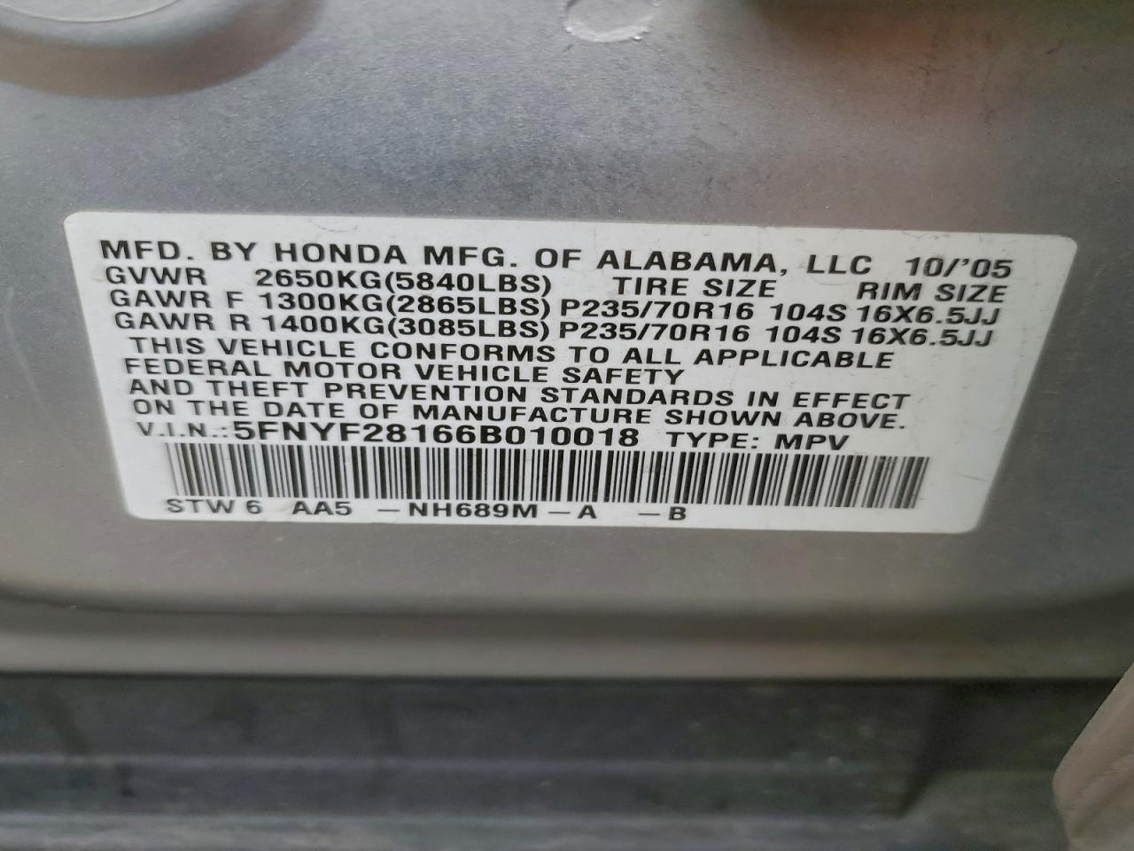2006 HONDA PILOT