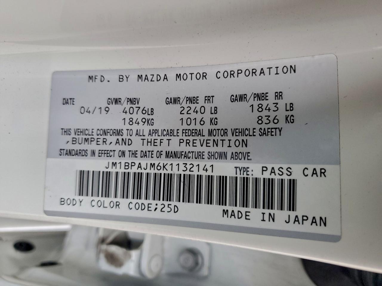 2019 MAZDA 3