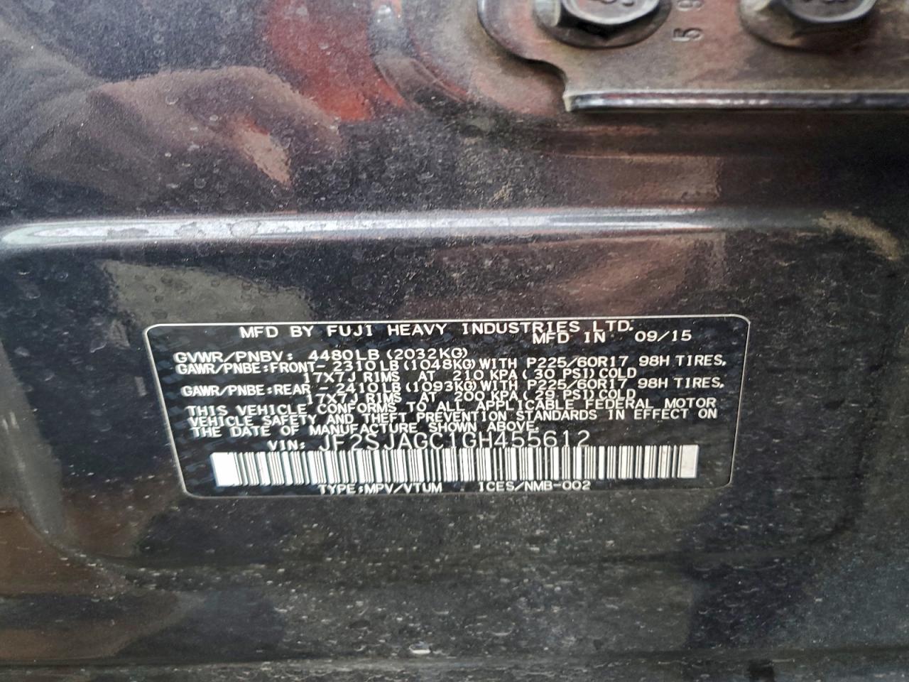 2016 SUBARU FORESTER